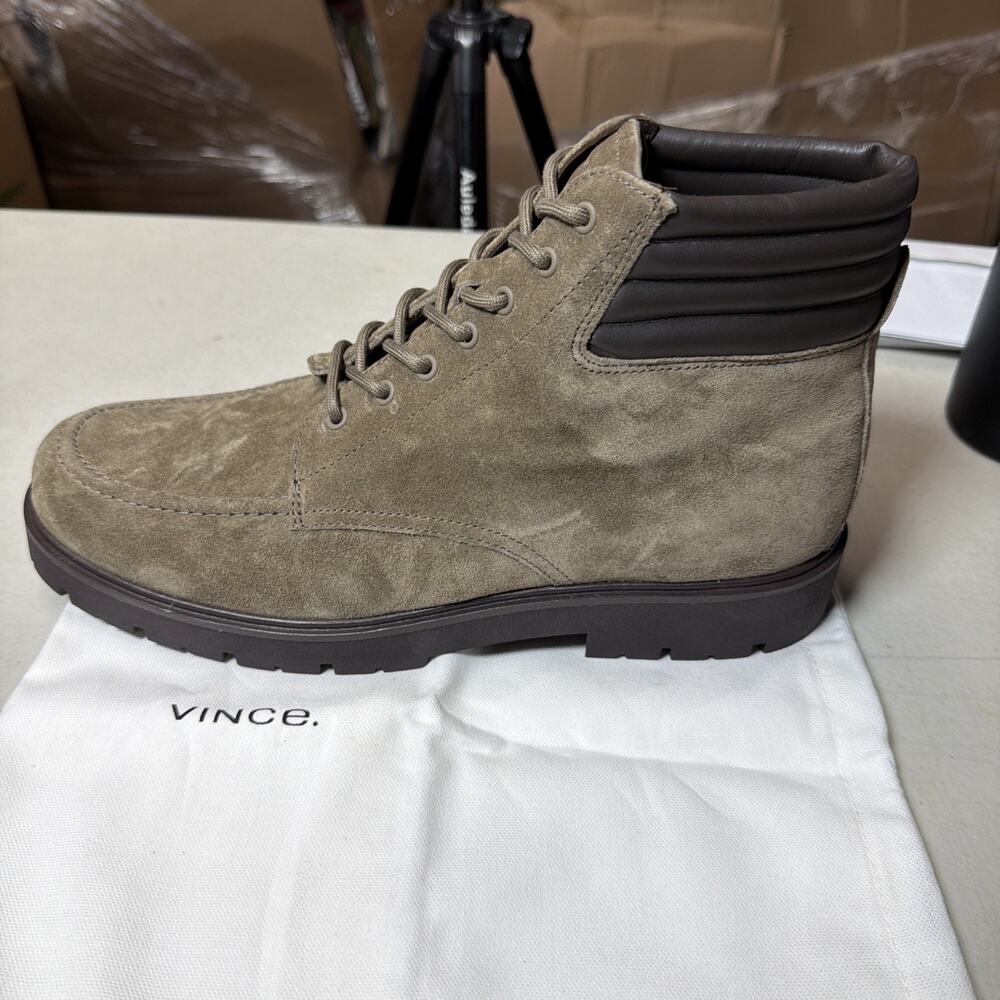 Men 12 Vince Leonard Boot Flint Leather M NEW WITHOUT BOX